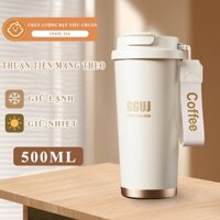 Ly giữ nhiệt nóng lạnh DSBY, Bình giữ nhiệt inox dung tích 500ml có ống hút thiết kế tối giản, giữ nhiệt độ an toàn