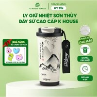 Ly giữ nhiệt Qichong 520ML K House Smart đáy sứ cao cấp, bình giữ nhiệt phong cách cô trang có lõi lọc trà, 2 kiểu uống