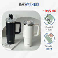 Ly Giữ Nhiệt TYESO HANDLE có tay cầm, bình giữ nhiệt 900ml inox 304 không gỉ , bình đựng nước giữ nhiệt có ống hút BN98