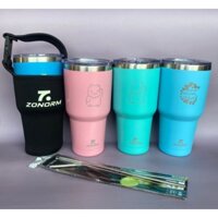 Ly giữ nhiệt Zonorm Thái Lan 900ml (tặng kèm túi và ống hút, cây cọ rửa  inox)