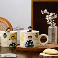 Ly gốm sứ hình nam nữ cho các cặp đôi