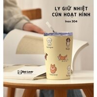 Ly inox giữ nhiệt mẫu Cún hoạt hình 360ml