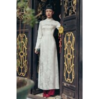 [LÝ LAN] Áo dài lụa chiết eo tay dài Thiên Nhã, áo dài sang trọng, áo dài cưới, áo dài ăn hỏi (chưa bao gồm quần)