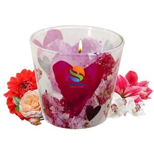 Ly nến thơm tinh dầu Bartek Flowers' Hearts 115g QT00669 - hoa păng xê
