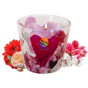 Ly nến thơm tinh dầu Bartek Flowers' Hearts 115g QT00669 - hoa păng xê