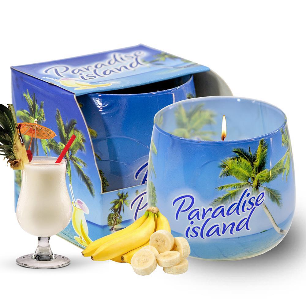 Ly nến thơm tinh dầu Bartek Paradise Island 100g QT02780 - hương gió biển