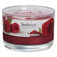 Ly nến thơm tinh dầu Bolsius Velvet Rose 155g QT024880 - hoa hồng nhung, thơm phòng, thư giãn, khử mùi, không khói