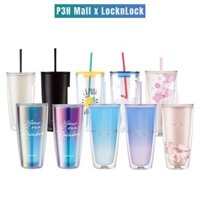 Ly nhựa 2 lớp Lock&Lock 750ml HAP507 HAP509 HAP522 có ống hút , nhiều màu sắc thời trang P3H Mall