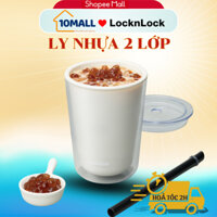 Ly Nhựa 2 Lớp LocknLock 720ML Có Ống Hút, Cốc Nhựa Có Nắp, Ly Uống Trà Sữa HAP529 - 10Mall