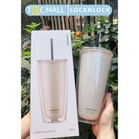 Ly Nhựa 2 Lớp LocknLock 750ml, Cốc Uống Nước Cute Có Nắp Kèm Ống Hút và Cọ Rửa HAP507IVY - T2C Mall