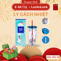 Ly nhựa 2 lớp LocknLock Double Wall Cold Cup 750ml HAP507 Xanh Dương, Kèm ống hút và cọ rửa - K-MALL