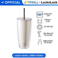 Ly nhựa 2 lớp LocknLock kèm ống hút HAP507 750ml - Màu ngà