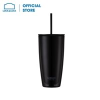 Ly nhựa 2 lớp LocknLock kèm ống hút 750ml - Màu đen HAP507BLK
