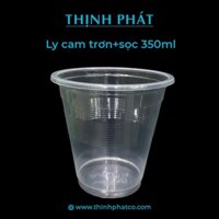 Ly Nhựa 350ml Cam Trơn + Sọc Thịnh Phát Loại Dày Thùng 1000 Cái Có Nắp Cầu