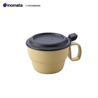 Ly nhựa cao cấp có nắp chống tràn Inomata hàng nội địa Nhật Bản - Màu Be - 300ml