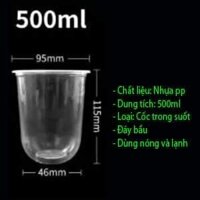 Ly Nhựa PP 500ml Phi 95 ĐÁY BẦU