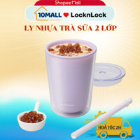 Ly Nhựa Trà Sữa 2 Lớp LocknLock 720ML Có Ống Hút, Cốc Nhựa Có Nắp, Ly 2 lớp HAP529 - 10Mall