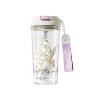 Ly nhựa trong suốt Hoa Linh Lan GERM (Trắng nắp tím 520ml)