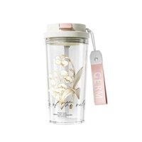 Ly nhựa trong suốt Hoa Linh Lan GERM (Trắng nắp hồng 520ml)