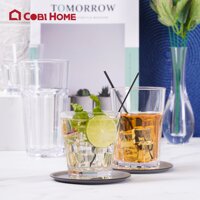 Ly nhựa uống nước, cốc uống nước, màu trắng trong suốt bằng nhựa cao cấp - 4 size - 375ml