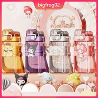 Ly Nhựa Uống Nước Hai Lớp Có Nắp Đậy 520mL Hình Quả Bom Sanrio Phong Cách Punk Sáng Tạo