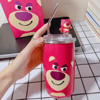 Ly nước giữ nhiệt 500ml Gấu Dâu Lotso full box hot trend