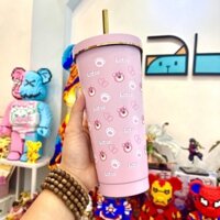 Ly nước giữ nhiệt Gấu Dâu LOTSO JYoohome Dung Tích Lớn Bình Giữ Nhiệt Inox 304 Hoạt Hình Dễ Thương