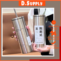 Ly Nước Giữ Nhiệt Inox 304 Cao Cấp I Bình Giữ Nhiệt Kèm Ống Hút Mẫu Mới 2023 Hàng CHất Lượng Cao 650ml