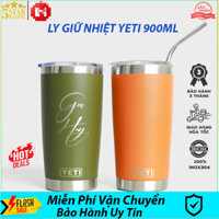 Ly Nước Giữ Nhiệt inox 304 900ml THAILAND - Tặng Kèm Túi Đựng + 2 Ống Hút + Cây Vệ Sinh Bình Nước