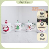 Ly nuoc, Ly nhựa uống nước, Quà lưu niệm, cute chủ đề giáng sinh, kèm nắp 400ml [CUP0039]