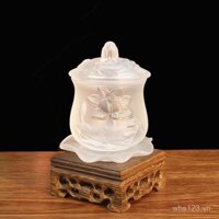 Ly nước thánh thủy tinh hoa sen, ly lọc nước, ly cung cấp nước, ly cúng trong nhà, ly cúng trước, ly nước Guanyin