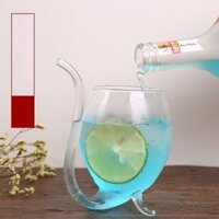 Ly Rượu Thủy Tinh Tích Hợp Ống Hút Họa Tiết Ma Cà Rồng Sáng Tạo Kính