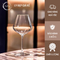 Ly rượu vang đỏ dáng bầu pha lê cao cấp, hộp 6 ly sang trọng dung tích 500ml và 650ml
