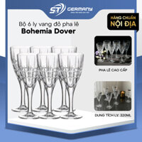 Ly rượu vang pha lê Bohemia Dover nội địa Séc bộ ly uống rượu vang đỏ dung tích 320ml 6 ly sang trọng GermanySnT 290135