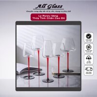 Ly rượu vang thủy tinh chân đỏ cao cấp – Ly uống rượu vang đẹp, ly wine glass chân đỏ