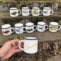 Ly sắt tráng men Cốc sắt tráng men ly cafe cà phê camping moto xe máy cổ điển cắm trại du lịch dã ngoại Breitling