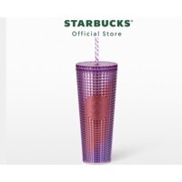 Ly Starbucks Diagonal Rainbow Grid Cold 24oz