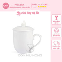 Ly Sứ Bát Tràng Nắp Lửa In Logo, Hình Ảnh Sắc Nét Làm Quà Tặng, Lưu Niệm