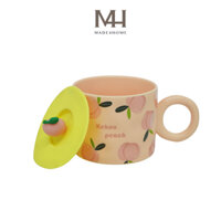 Ly sứ cao cấp họa tiết trái đào hồng Made4Home size 350ml