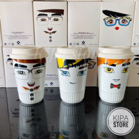 Ly sứ cao cấp Minh Long - Ly sứ nét mặt - Hàng loại 1 có nắp, có hộp riêng