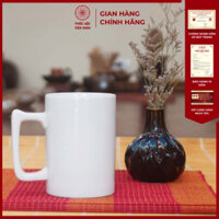 Ly Sứ Dáng Trụ Quai Vuông Cao Cấp Gốm Sứ Bát Tràng - Phúc Lộc Viên Minh