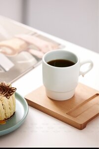 Ly sứ mug Hasami Nhật uống cà phê trà 280ml Cafede Kona - Trắng xanh