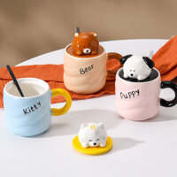 Ly sứ nắp động vật xinh xắn