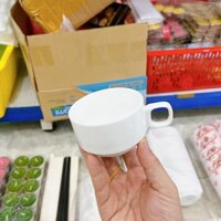 Ly sứ trắng có quai Bát tràng