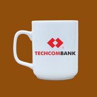 Ly sứ trắng in logo Techcombank