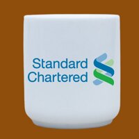 Ly sứ trắng quà tặng Bát Tràng in logo Standard Chartered