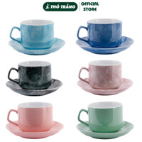 Ly sứ uống cafe Cappuccino Mỹ 250ml quai vuông gốm sứ Bát Tràng chính hãng, nhiều màu đẹp mắt