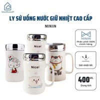 Ly Sứ Uống Nước Giữ Nhiệt Có Nắp Tráng Gương Cao Cấp, Cốc Giữ Nhiệt Họa Tiết Đáng Yêu Cho Bé - Chính hãng MINIIN Giao mẫu ngẫu nhiên