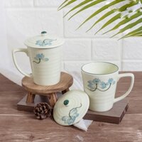 Ly sứ vẽ tay có nắp 350ml