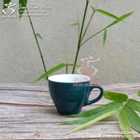 Ly tách sứ uống cà phê espresso 70ml gốm sứ men màu - Xanh lục - Ly cafe